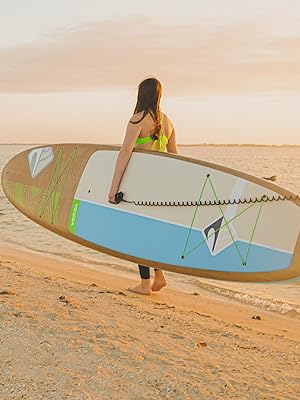 Boardworks Versa | Recreational Stand Up Paddleboard | Bombshell Epoxy Hardboard | 10' 6", Bamboo/Blue