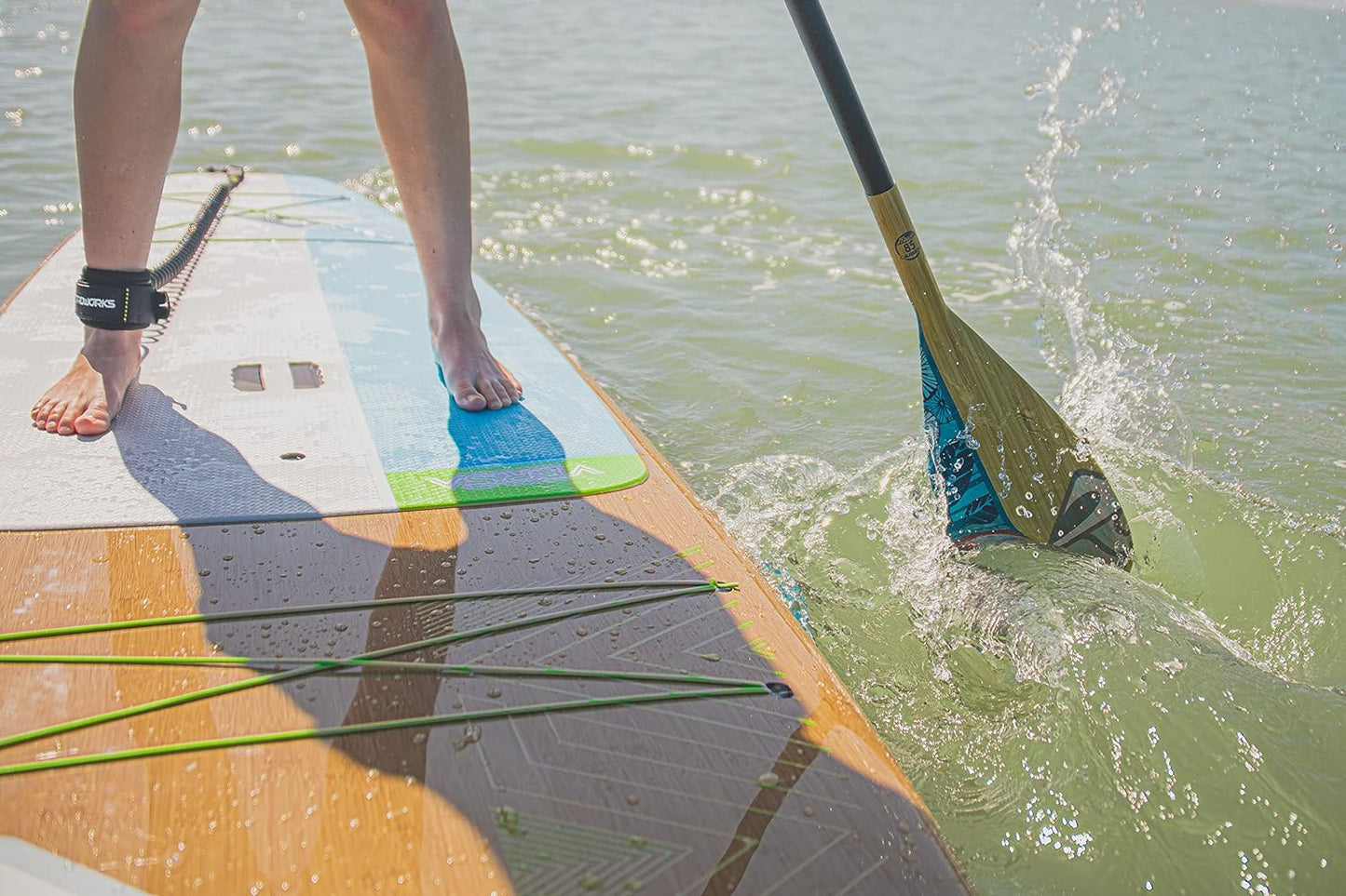 Boardworks Versa | Recreational Stand Up Paddleboard | Bombshell Epoxy Hardboard | 10' 6", Bamboo/Blue