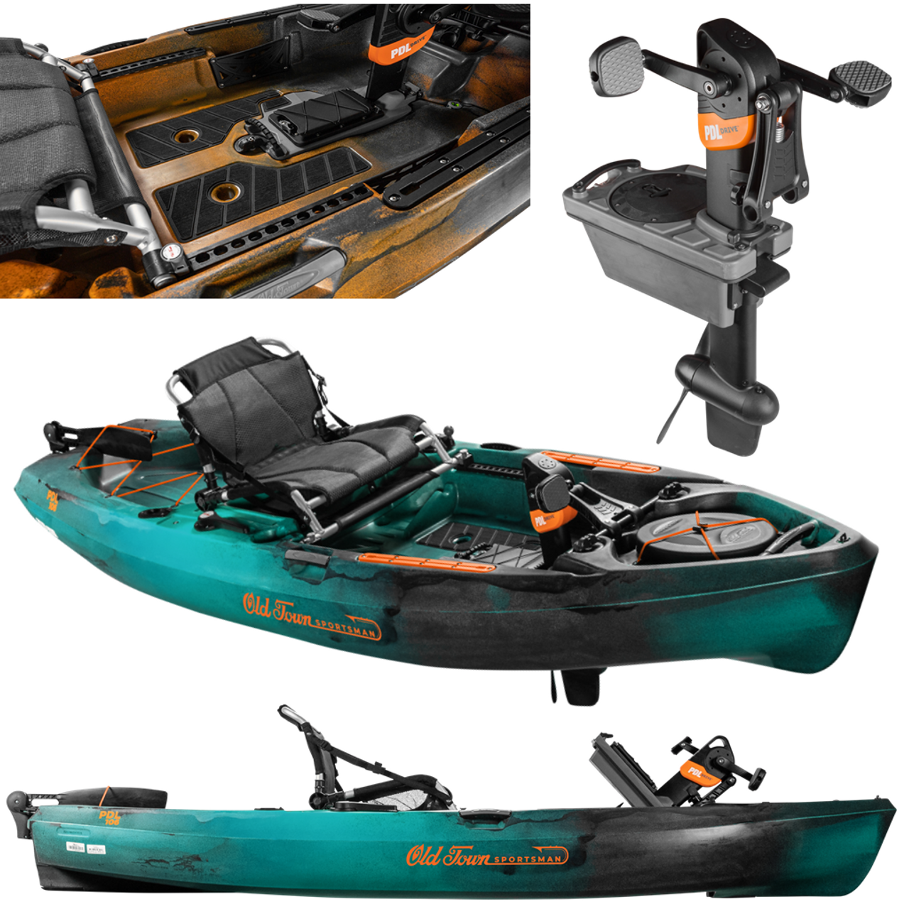 Old Town Sportsman 106 PDL Photic Camo Elite Premium Pedal Machine ...