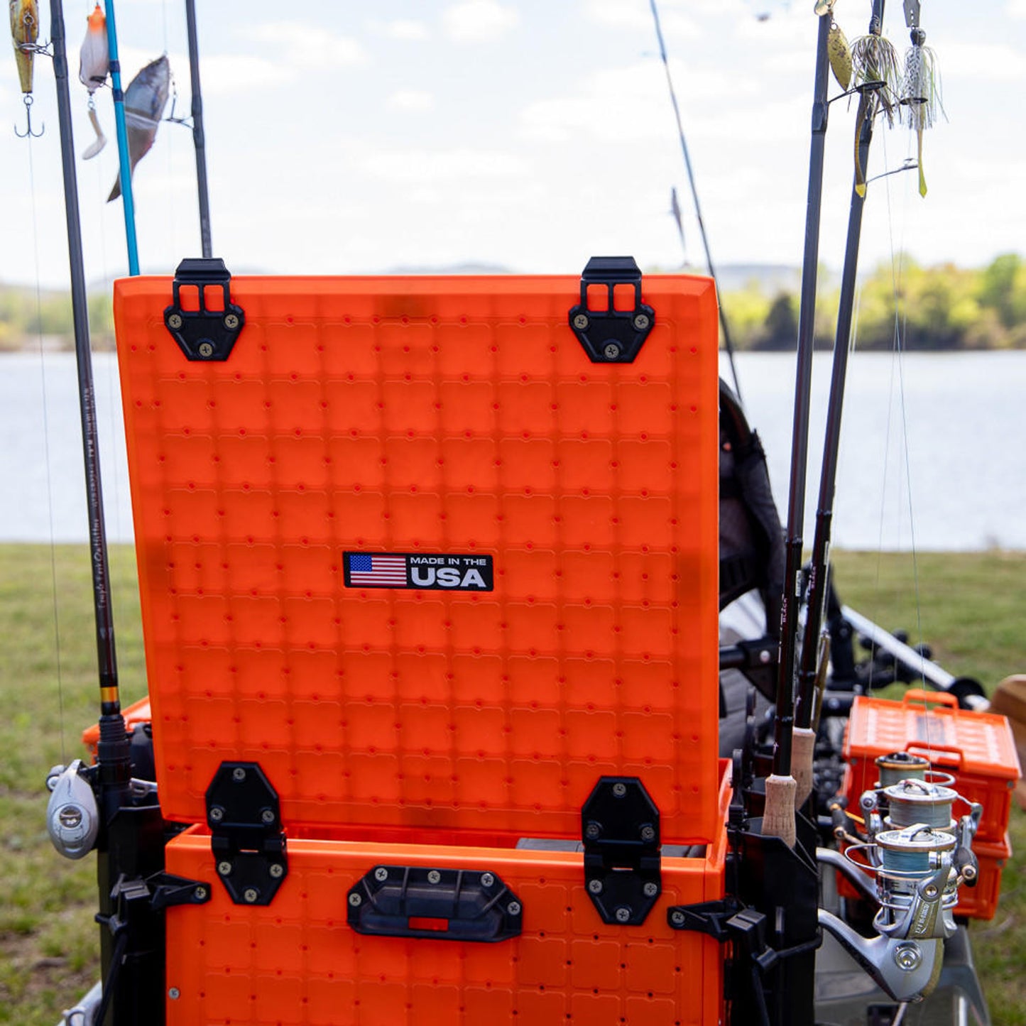 Assembly BlackPak Pro Kayak Fishing Crate - 16" x 16", Orange in Assembly