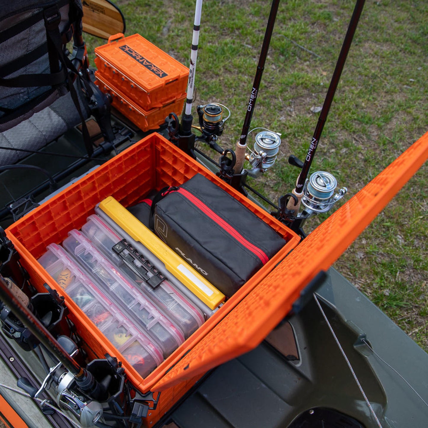 Assembly BlackPak Pro Kayak Fishing Crate - 16" x 16", Orange in Assembly